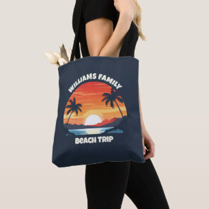 Maui Hawaii Vacation Sunrise Palm Trees Customized Tote Bag