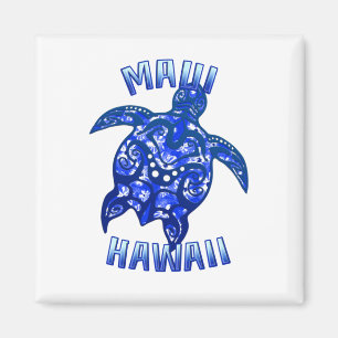 Maui Hawaii Vacation Tribal Turtle Magnet
