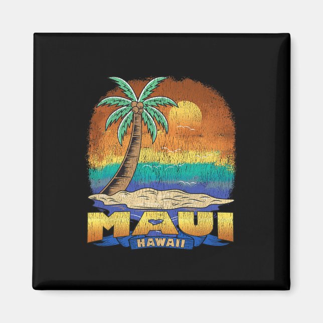 Maui Hawaii Vintage Distressed Souvenir  Magnet (Front)