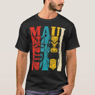 Maui Hawaii Vintage Hawaiian Tiki Totem Surf Surfe T-Shirt