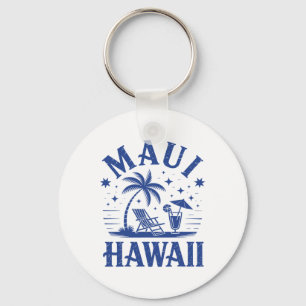 Maui Hawaii Vintage Surf Beach Surfing 70's Retro Key Ring