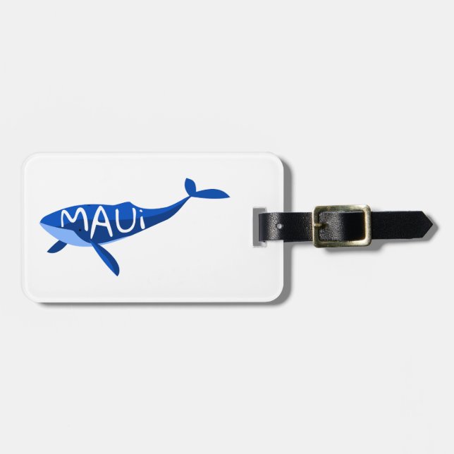 Maui Hawaii Whale Luggage Tag (Front Horizontal)