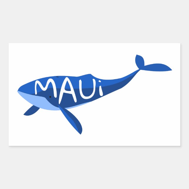 Maui Hawaii Whale Rectangular Sticker (Front)