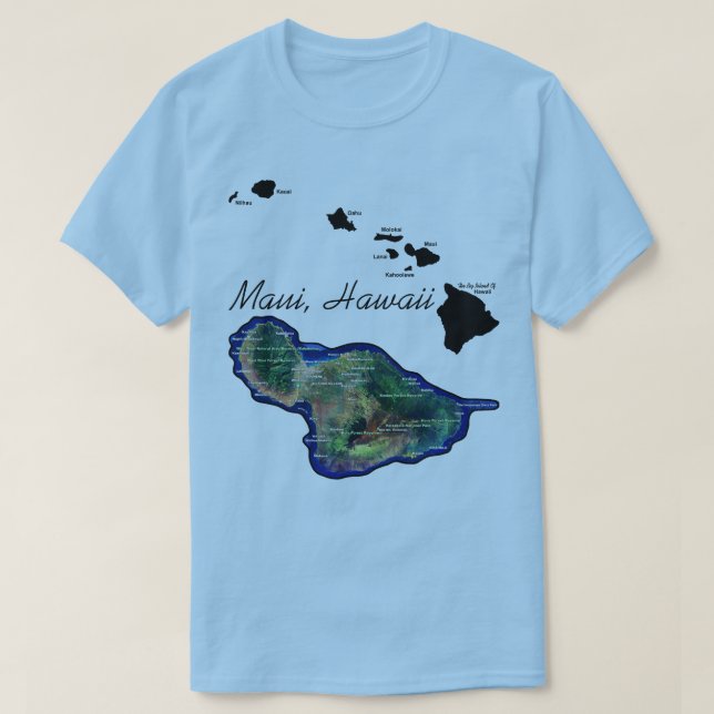 Maui Hawaii With Hawaiian Islands T-Shirt (Design Front)