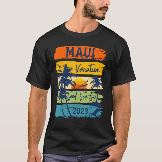 Maui Hawaiian Vacation 2023 Matching Family Group  T-Shirt (Front)