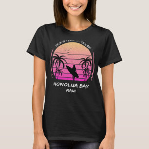 Maui Honolua Bay Drop Pull Kick Surf Palms Aloha H T-Shirt