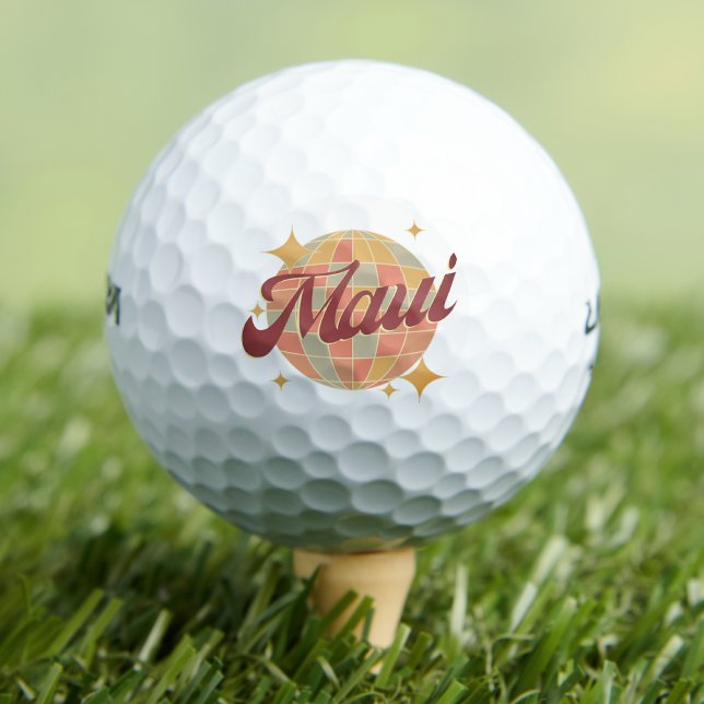 Maui Island Hawaii golf resort retro Golf Balls (Creator Uploaded)
