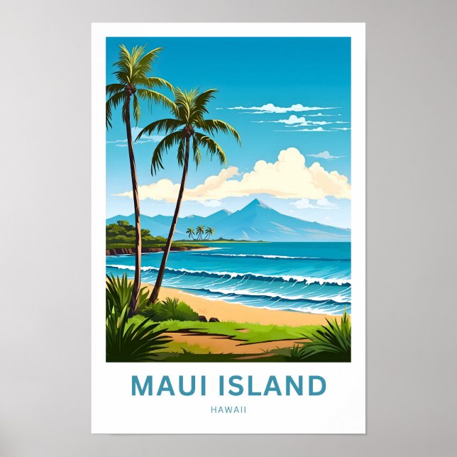 Maui Island Hawaii Travel Print (Front)
