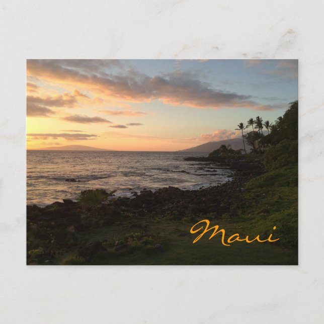 Maui Island Sunset Postcard (Front)