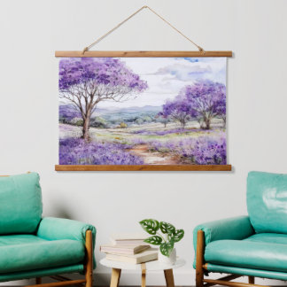 Maui Jacaranda Trees Hanging Tapestry