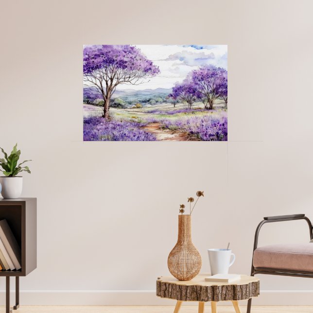 Maui Jacaranda Trees Poster (Living Room 3)