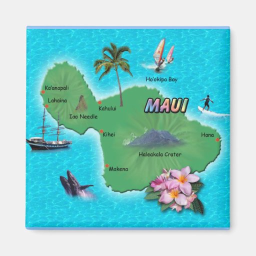 Image of Maui Map Magnet