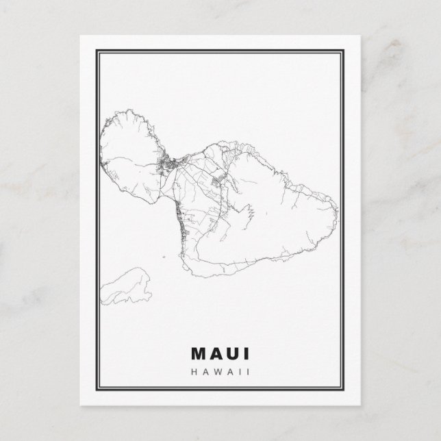 Maui Map Postcard (Front)