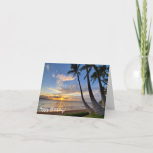 Maui Palm Trees and Sunset Card