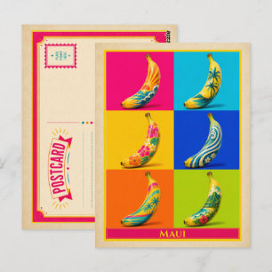 Maui Postcard Hawaii Banana Vintage Pop Art