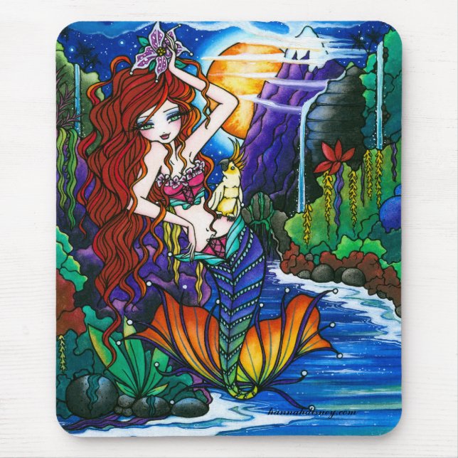 Maui Princess Mermaid Cockatoo Fairy Mouse Mat (Front)