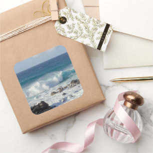 Maui Shoreline Waves – Ocean Square Sticker