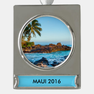 Maui Silver Plated Banner Ornament