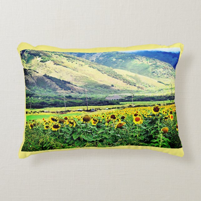 Maui Sunflower Accent Pillow (Front)