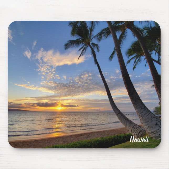 Maui Sunset and Palm Trees Mouse Mat (Front)