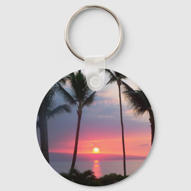 Maui Sunset!.JPG Key Ring (Front)