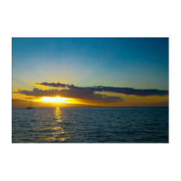 Maui sunset with a catamaran acrylic print