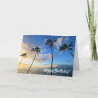 Maui Sunset With Palm Trees Greeting Card