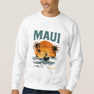 Maui Surf Vibes – Retro Hawaii Sunset Design Sweatshirt