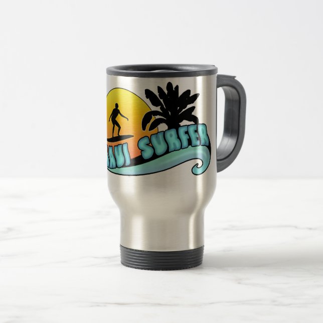 Maui Surfer Travel Mug (Front Right)
