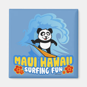 Maui Surfing Panda Magnet