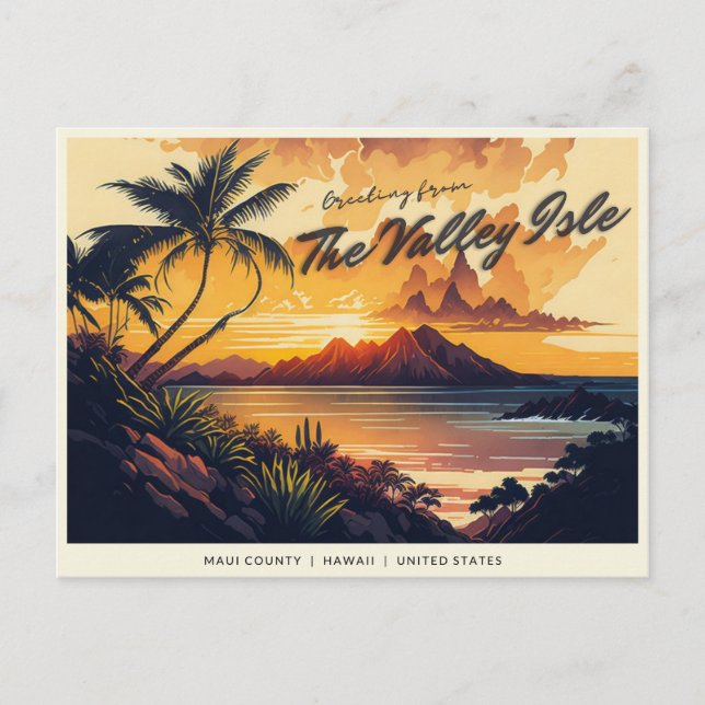 Maui - The Valley Isle Postcard (Front)