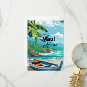 Maui Travel Postcard Art, Maui Hawaii Travel Postc