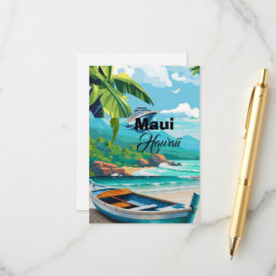 Maui Travel Postcard Art, Maui Hawaii Travel Postc