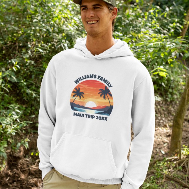 Maui Vacation Cool Sunrise Palm Trees Custom Hoodie (Creator Uploaded)