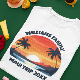 Maui Vacation Sunrise Palm Trees Customized T-Shirt