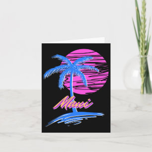 Maui Vaporwave Synth Outrun Sunset 80s Beach Retro Card