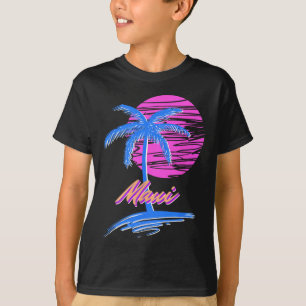 Maui Vaporwave Synth Outrun Sunset 80s Beach Retro T-Shirt