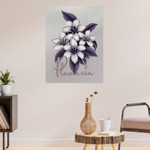 Maui Vintage Plumeria Poster