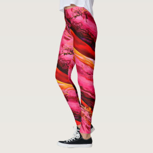 Maui waves Thunder_Cove pink/red stripes Leggings