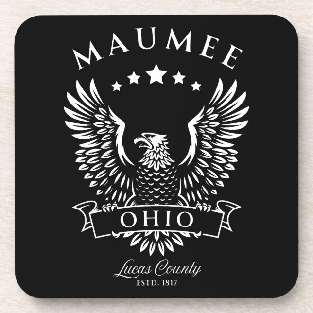 Maumee Lucas County Ohio Vintage Eagle Coaster (Front)