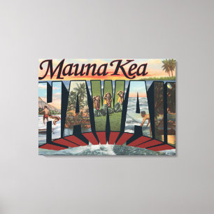 Mauna Kea, Hawaii - Large Letter Scenes Canvas Print