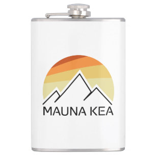 Mauna Kea Hawaii Retro Hip Flask