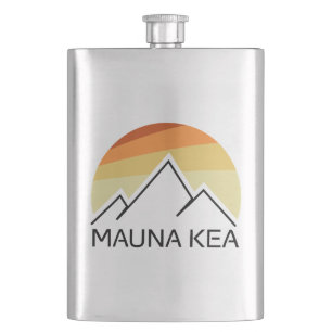 Mauna Kea Hawaii Retro Hip Flask