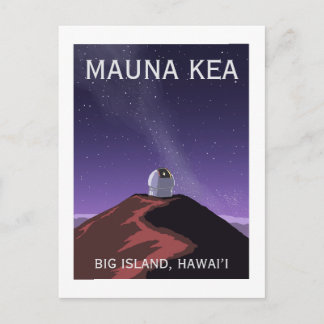 Mauna Kea Observatory Starry Sky Retro Poster  Postcard