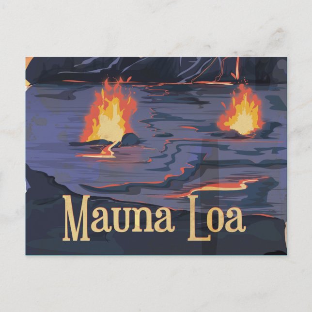 Mauna Loa volcano travel poster Postcard (Front)
