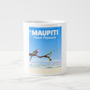 Maupiti French polynesia travel poster Large Coffee Mug