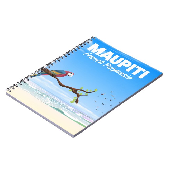 Maupiti French polynesia travel poster Notebook (Left Side)