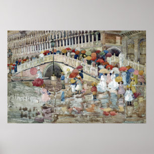 Maurice Brazil Prendergast Umbrellas in the Rain Poster