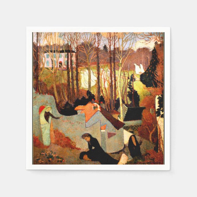 Maurice Denis - Easter Mystery, fine art painting Napkin (Front)