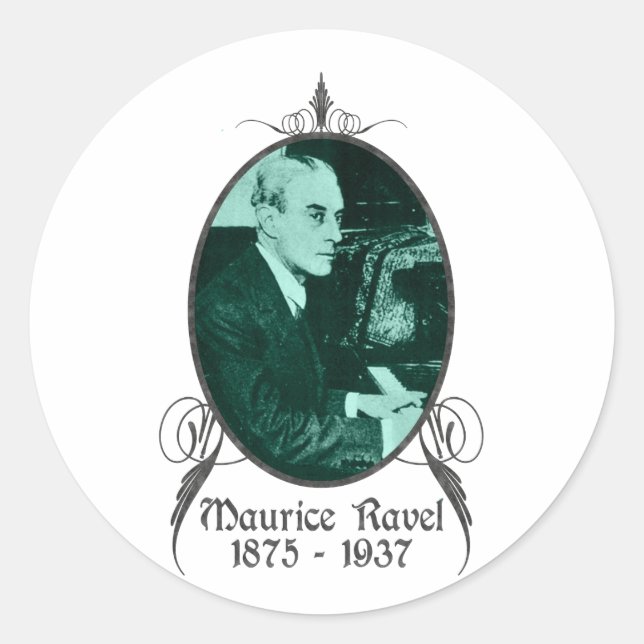 Maurice Ravel Classic Round Sticker (Front)
